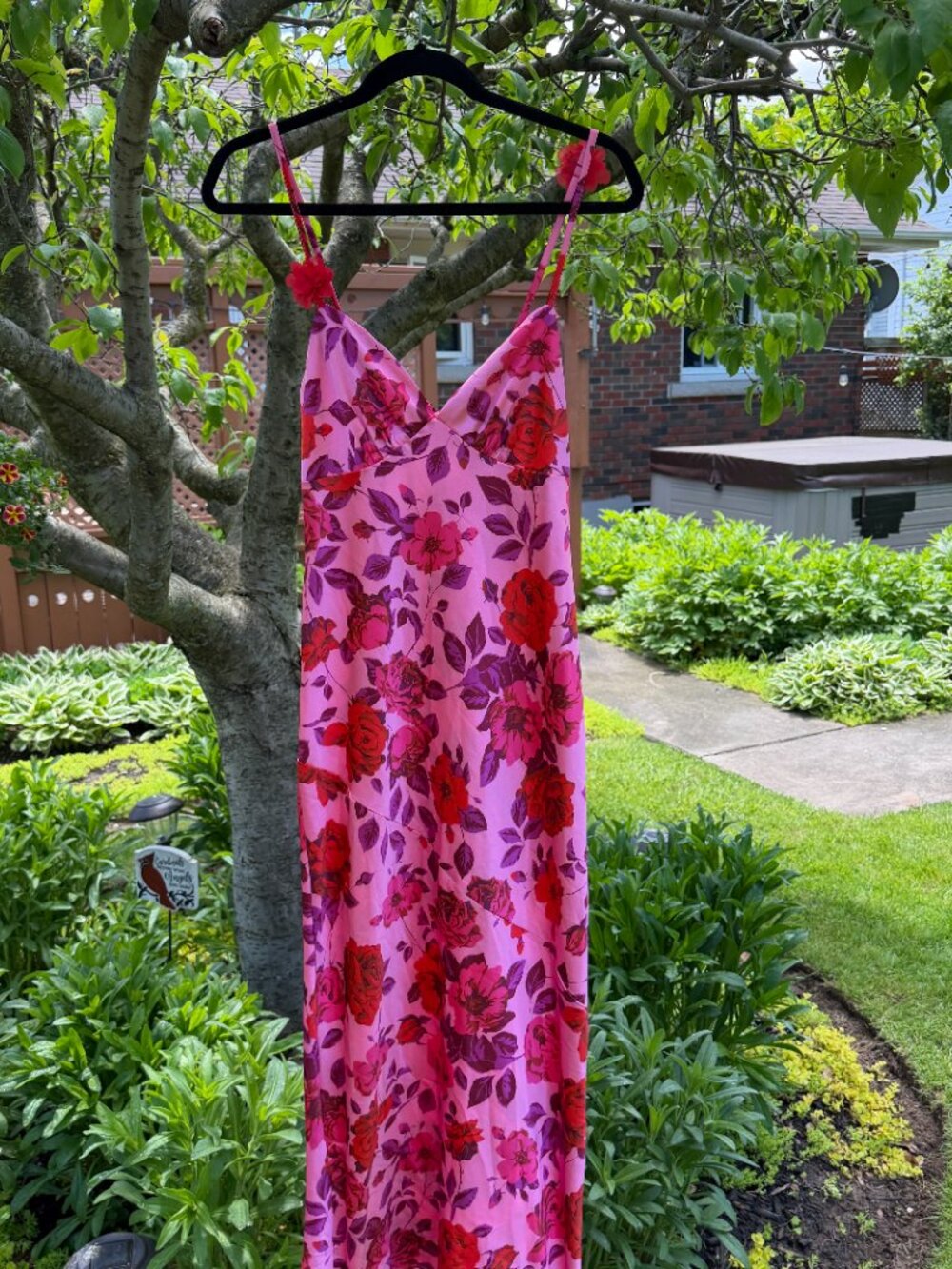 Floral Satin Slip Midi Dress